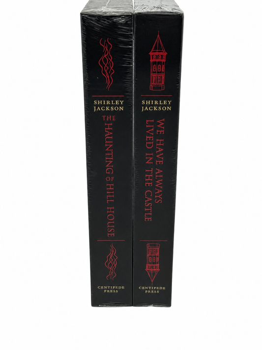 Spines of The Haunting of Hill House and We Have Always Lived in the Castle, Centipede Press